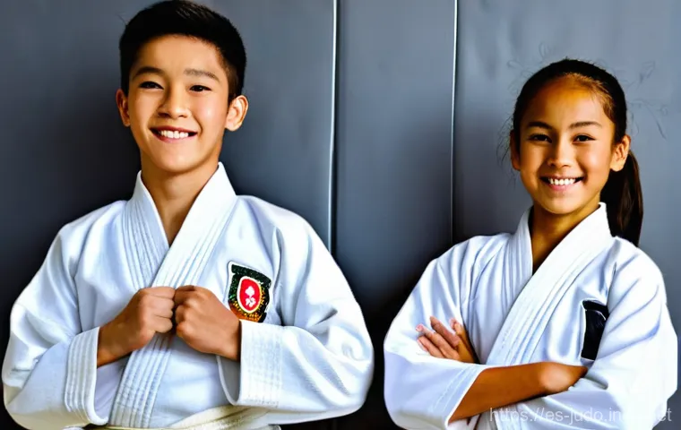 유도 입문자 추천 브랜드 - **Prompt 1: First Judogi Excitement**
    A happy, enthusiastic teenager (male or female, around 15-...